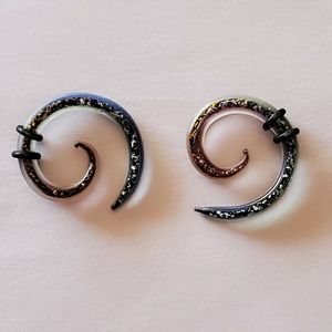 Glass rainbow spiral gauges
